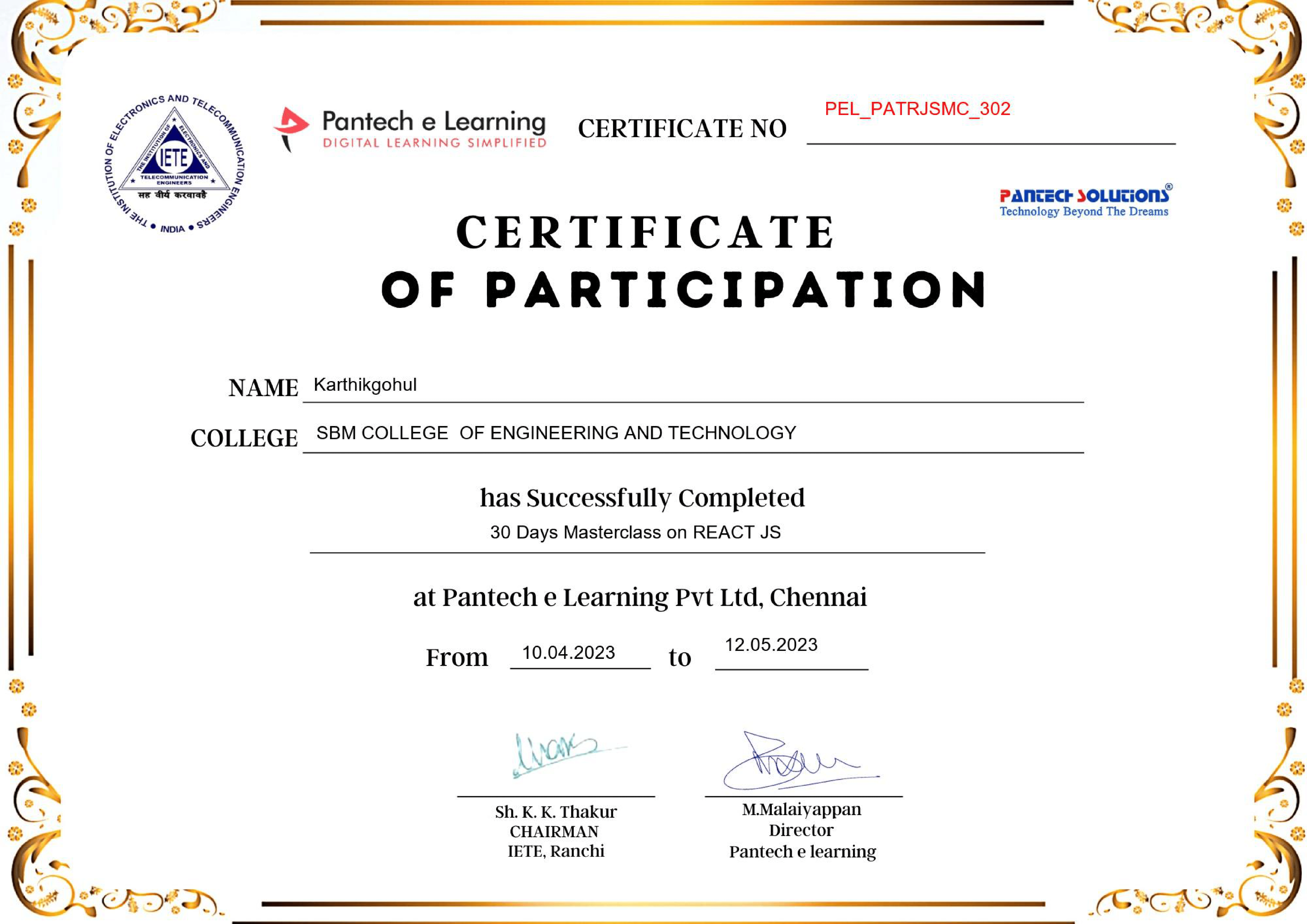 React JS 30days Masterclass Program